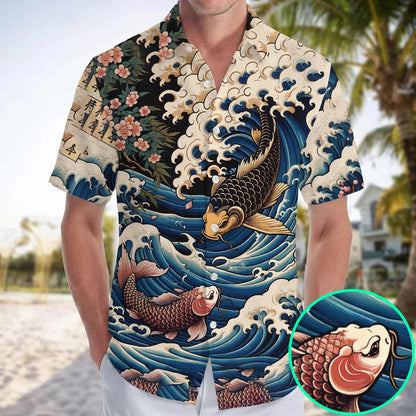 Caseyathletic Two Koi Carps Hawaiian Shirt