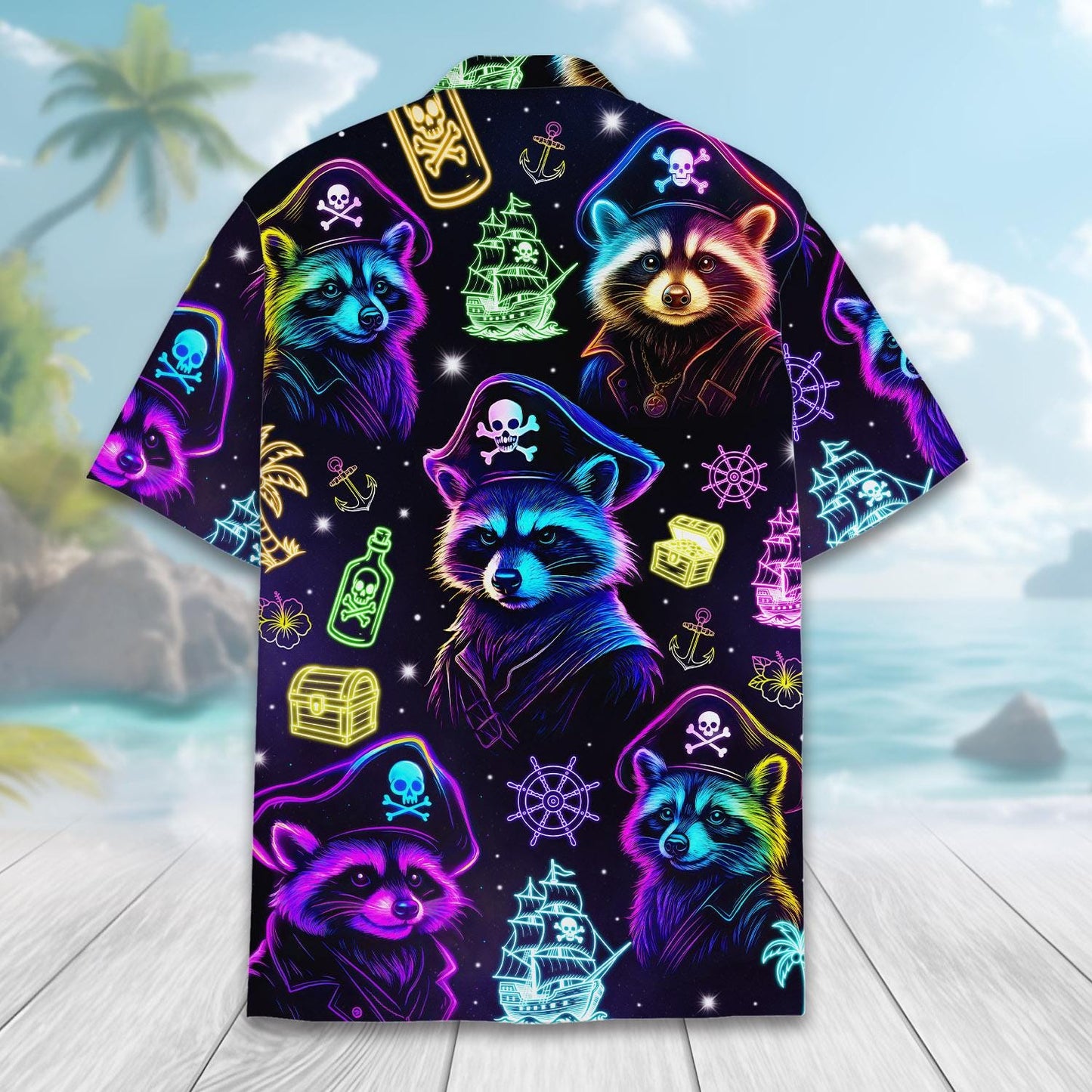Pirate Raccoon Hawaiian Shirt Men Women Youth Shirt