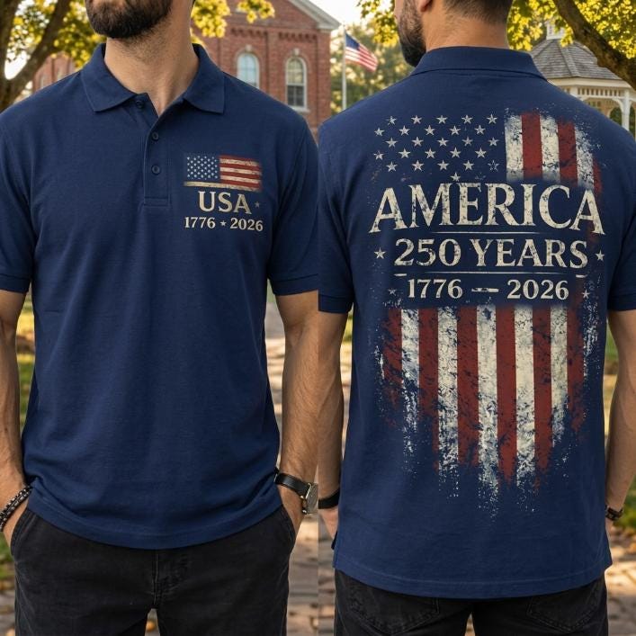 America 250 Years Of Freedom Polo Shirt