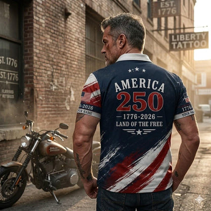 Custom America 250 Polo Shirt Patriotic Eagle USA Polo Shirt