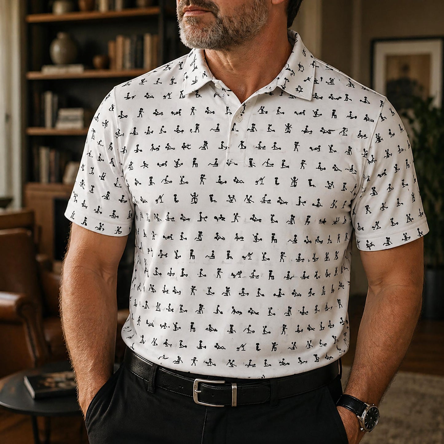 Funny Hidden Pattern Polo Shirt for Him, Personalized Polo Shirt for Husband Friend