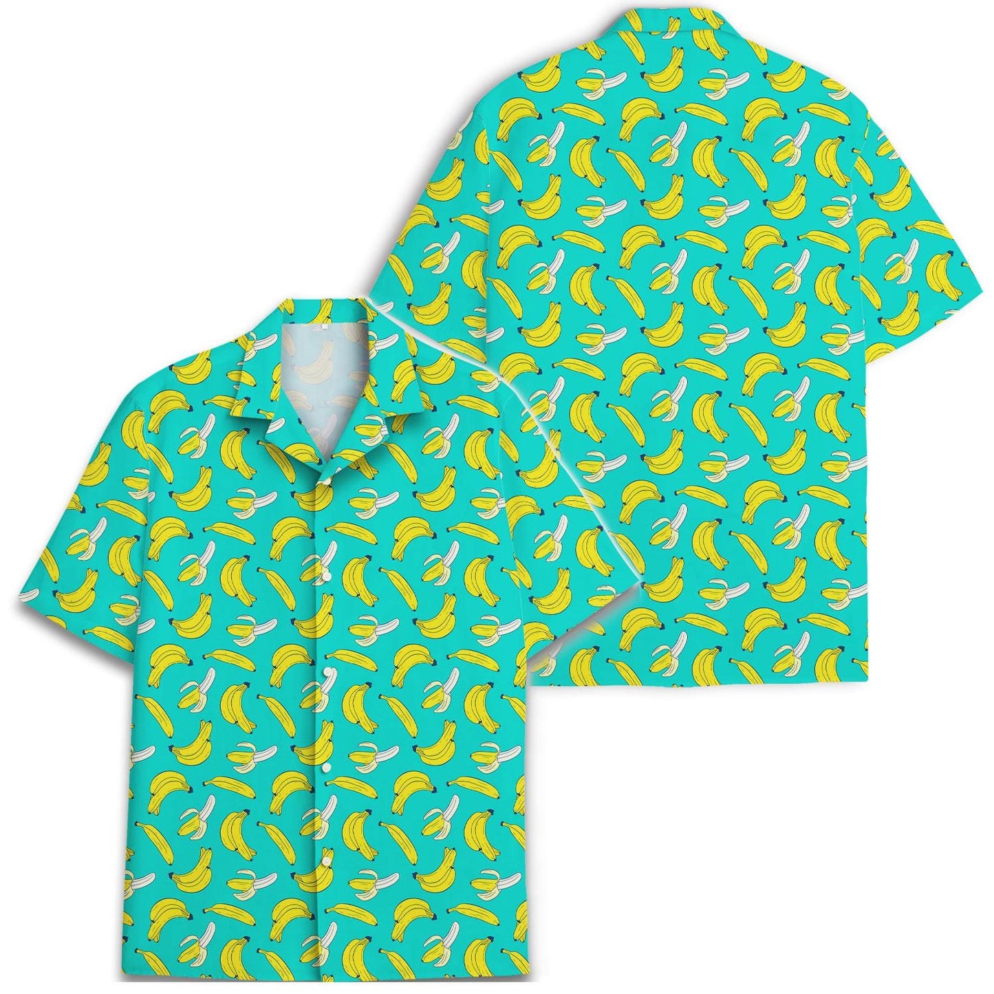 Banana Hawaiian Shirt, Tropical Print Button Down