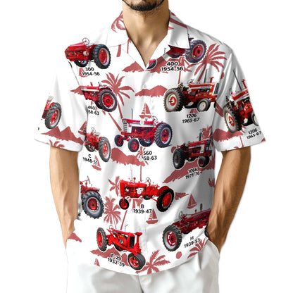 International Harvester Hawaiian Shirt Farm Tractor Aloha Aesthetic Summer Shirt
