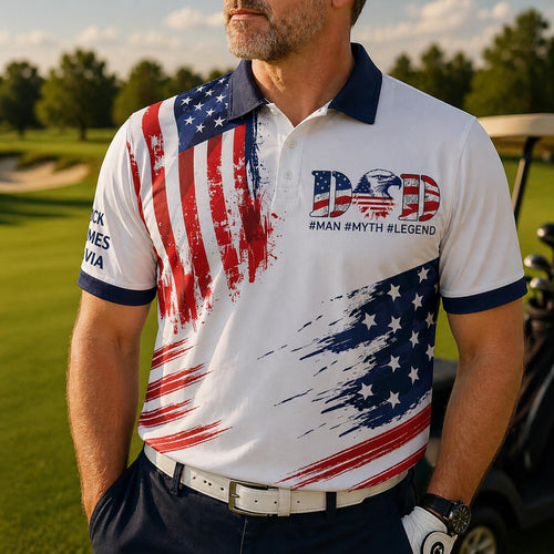 Dad The Man The Myth The Legend Personalized Polo Shirt