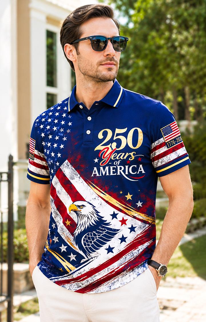 America 250 Years Polo Shirt Couple July 4 Outfit
