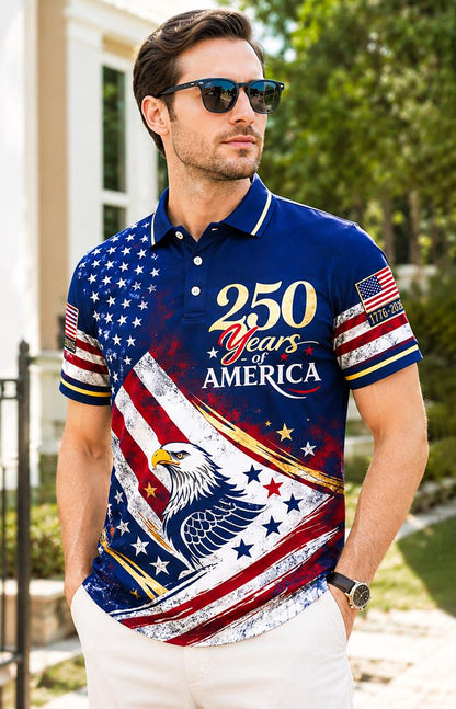America 250 Years Polo Shirt Couple July 4 Outfit