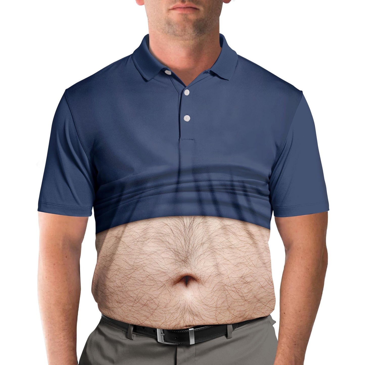 Funny Belly Polo Shirt for Men, Dad Bod  Novelty Beer Belly Shirt,