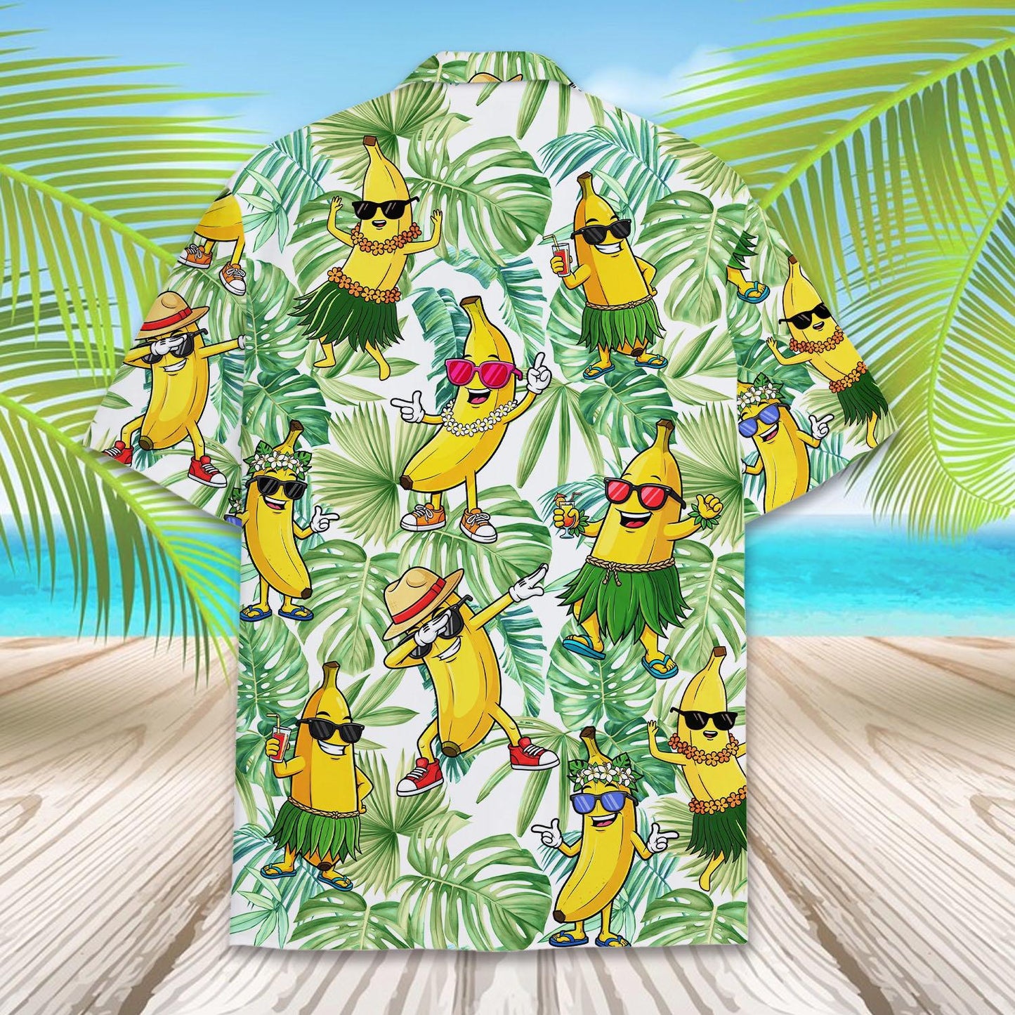 Banana Hawaiian Shirt for Men Women Youth, Hula Banana