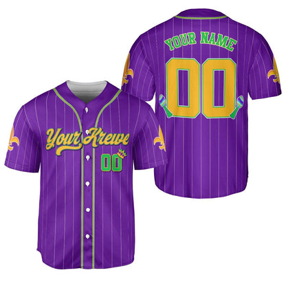 Custom Festival Mardi Gras Baseball Jersey