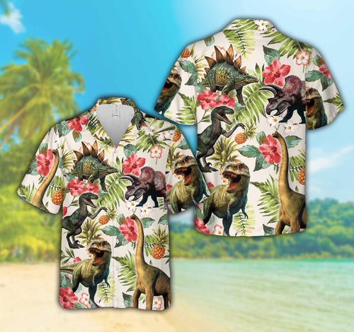 Tropical Dinosaur Hawaiian Shirt For Men & Women