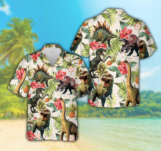 Tropical Dinosaur Hawaiian Shirt For Men & Women