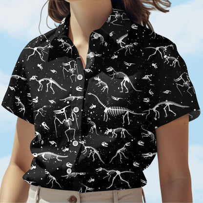 Dinosaur Species Skeleton Hawaiian Shirt for Men Women Youth