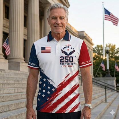 Custom America 250th Anniversary Polo Shirt