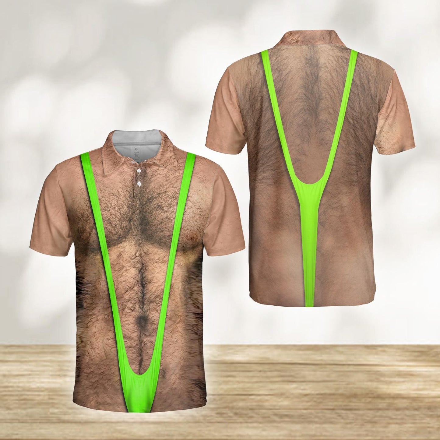 Abs Muscle Polo Shirt for Men, Dad Bod Illusion Polo, Novelty Beer Belly Shirt