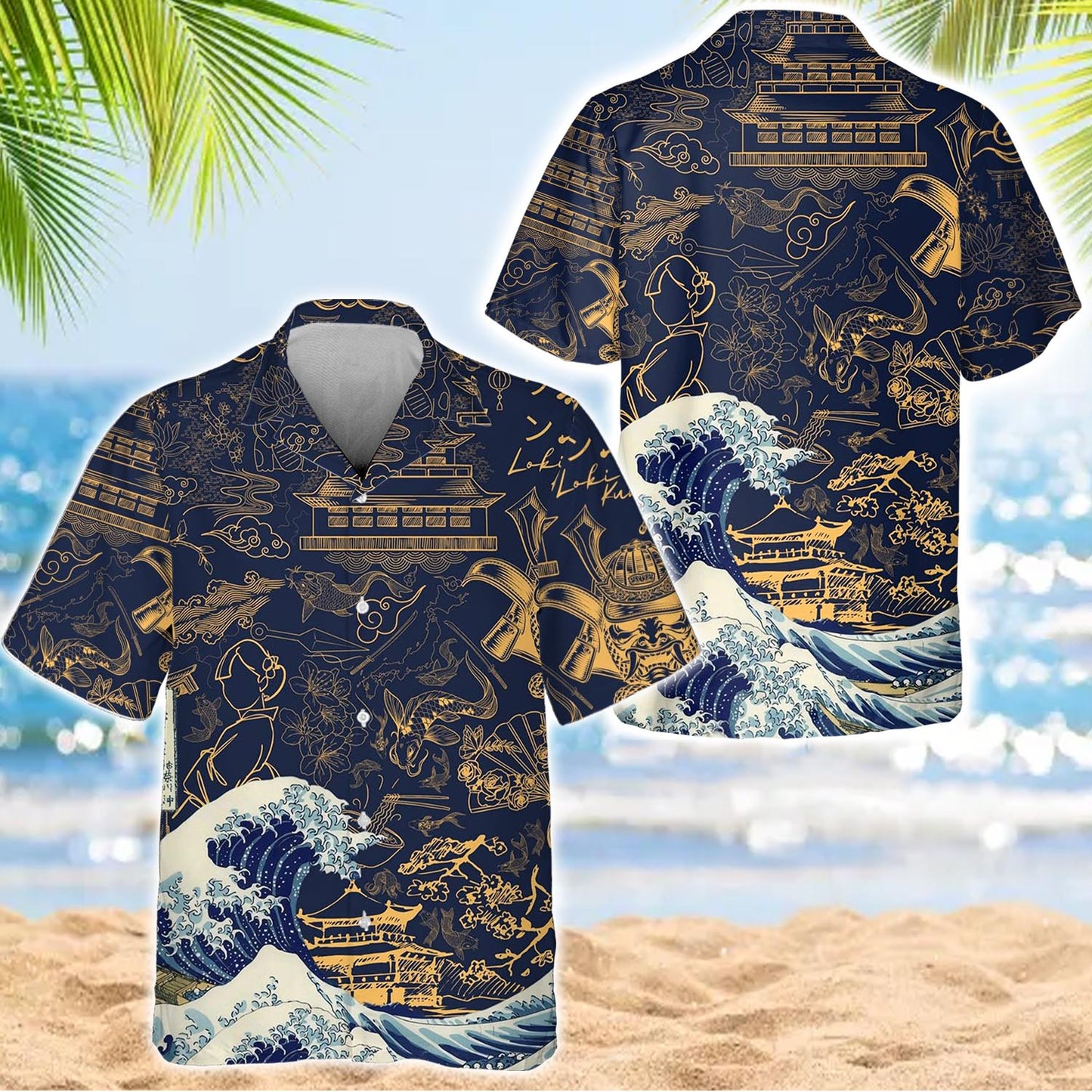 Caseyathletic Japanese Wave Samura Hawaiian Shirt