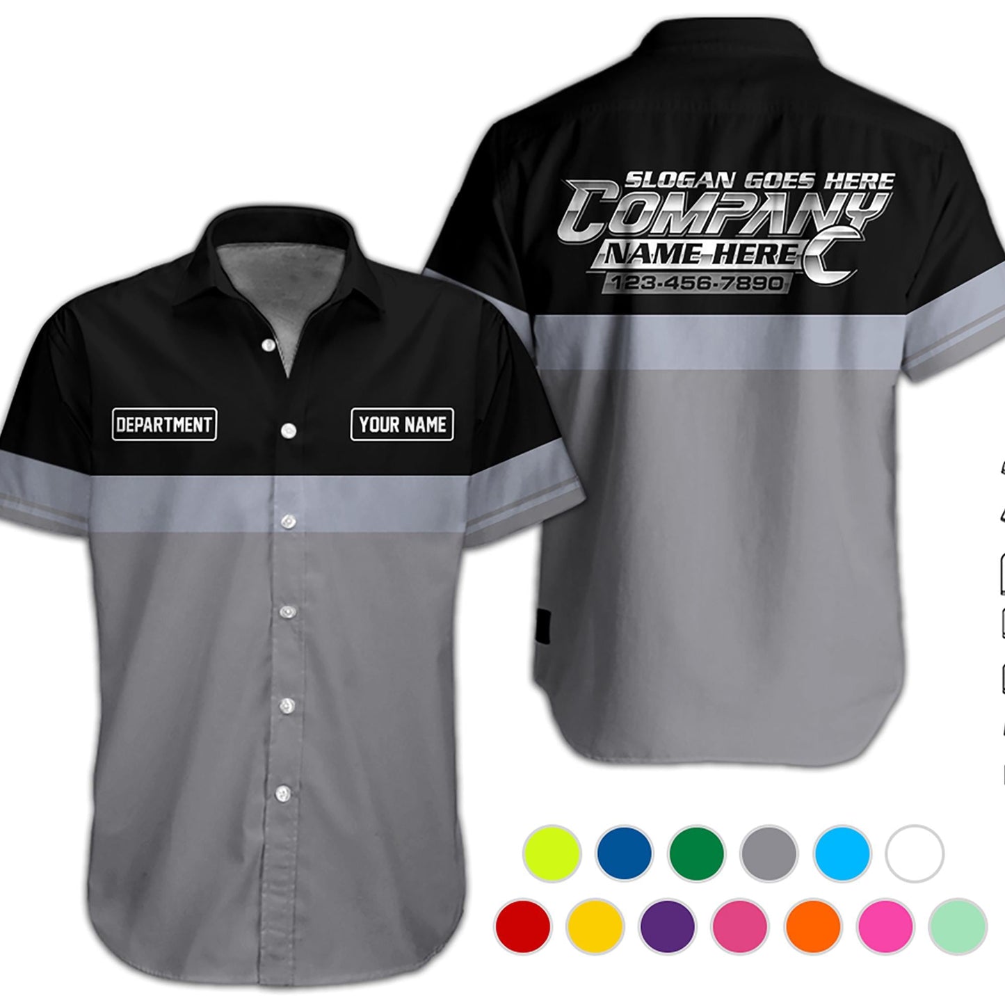 Custom Name Phone Number Mechanic Hawaii Shirt