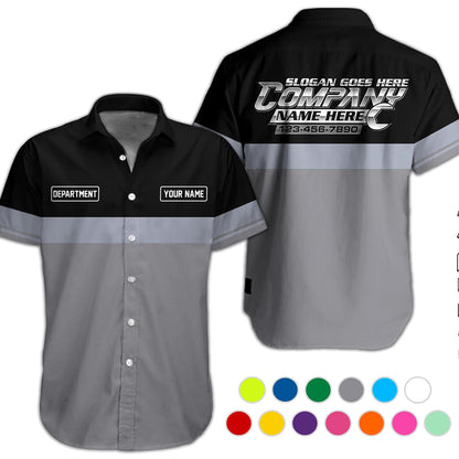 Custom Name Phone Number Mechanic Hawaii Shirt