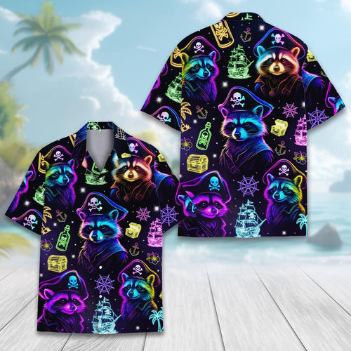 Pirate Raccoon Hawaiian Shirt Men Women Youth Shirt