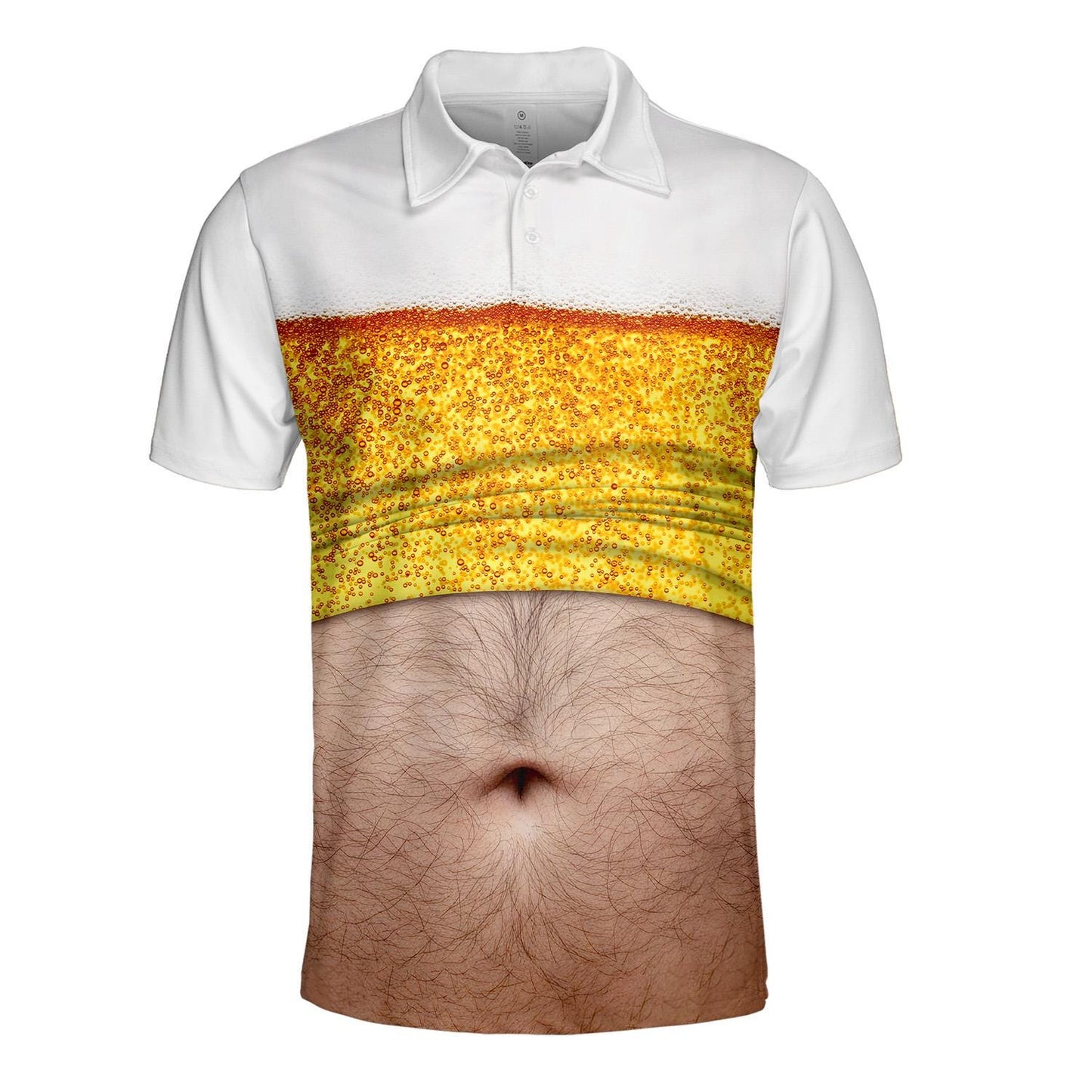 Beer Belly Polo Shirt for Men, Dad Bod Illusion Shirt, Drinking Party Polo, Summer BBQ Joke Shirt