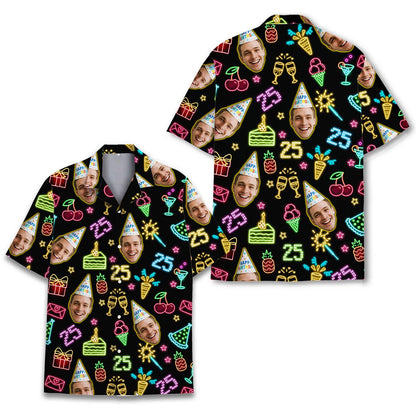 Personalized Birthday Hawaiian Shirt with Face, Custom Shirt with Photo