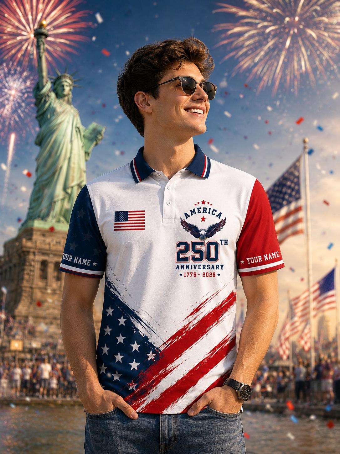 Custom America 250th Anniversary Polo Shirt