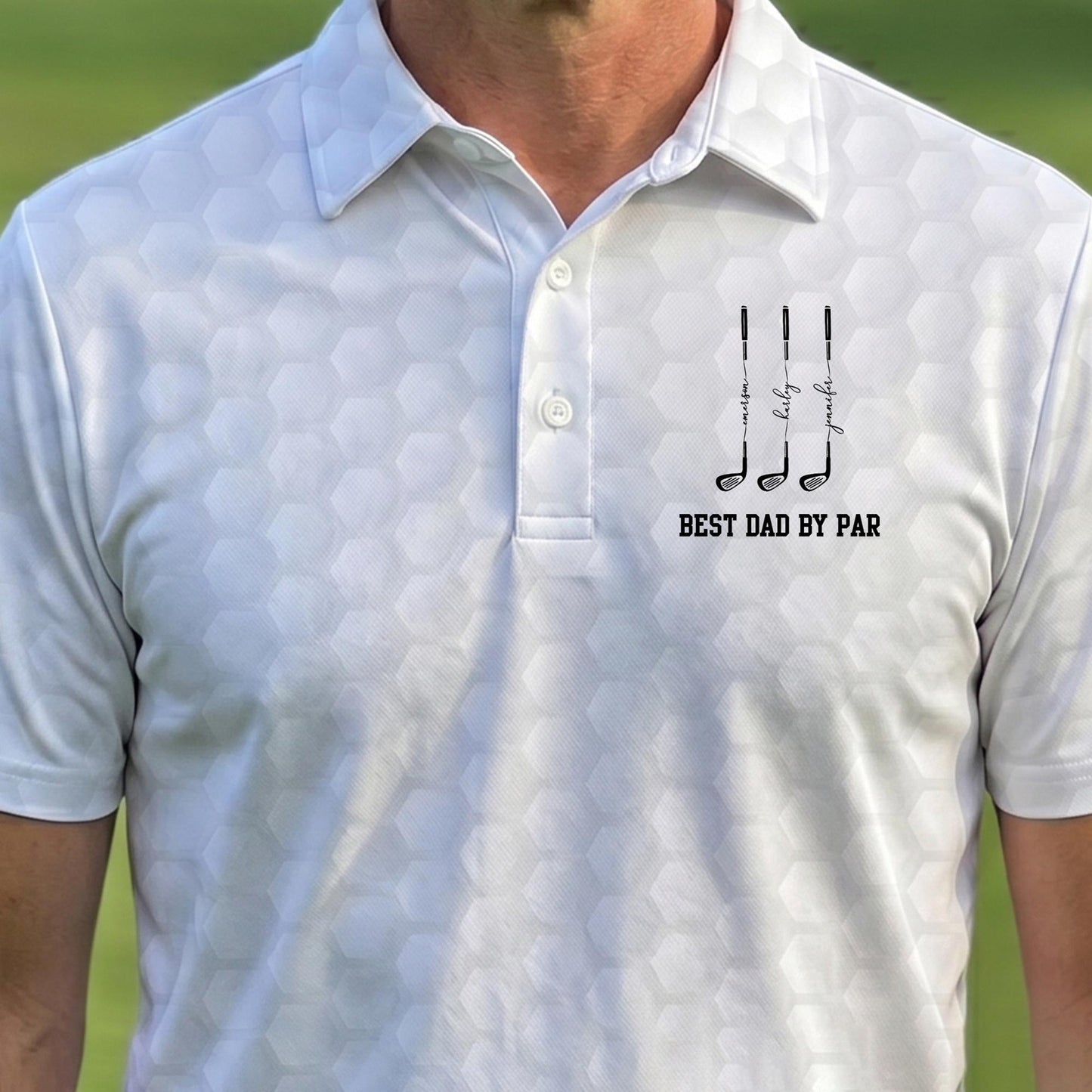 Best Dad Grandpa By Par Personalized Name Polo Shirt