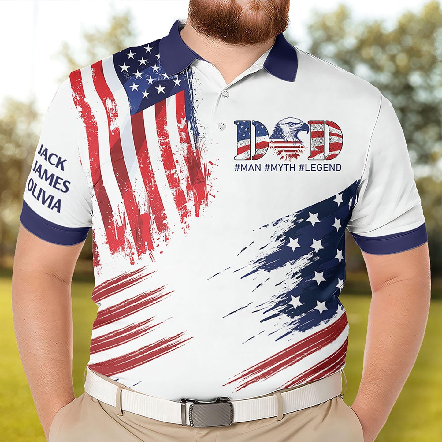 Dad The Man The Myth The Legend Personalized Polo Shirt