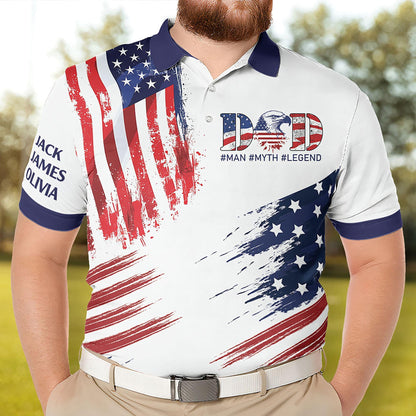 Dad The Man The Myth The Legend Personalized Polo Shirt