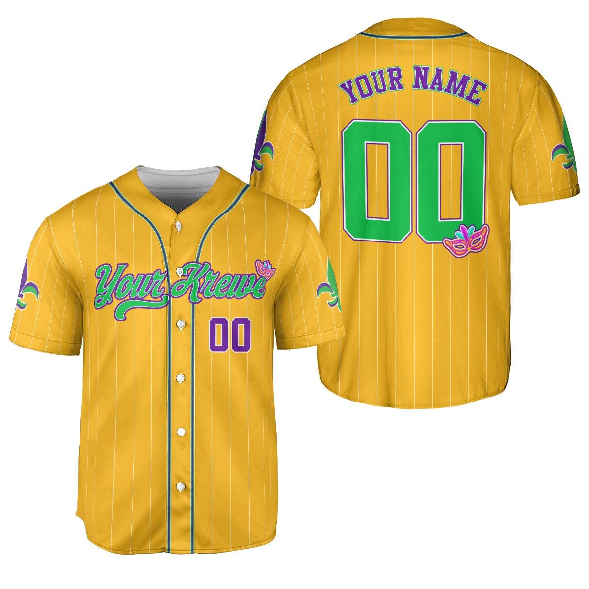 Custom Festival Mardi Gras Baseball Jersey