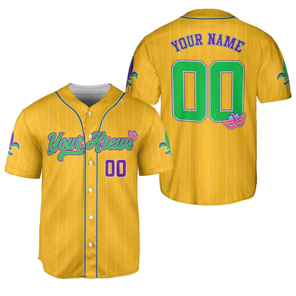 Custom Festival Mardi Gras Baseball Jersey