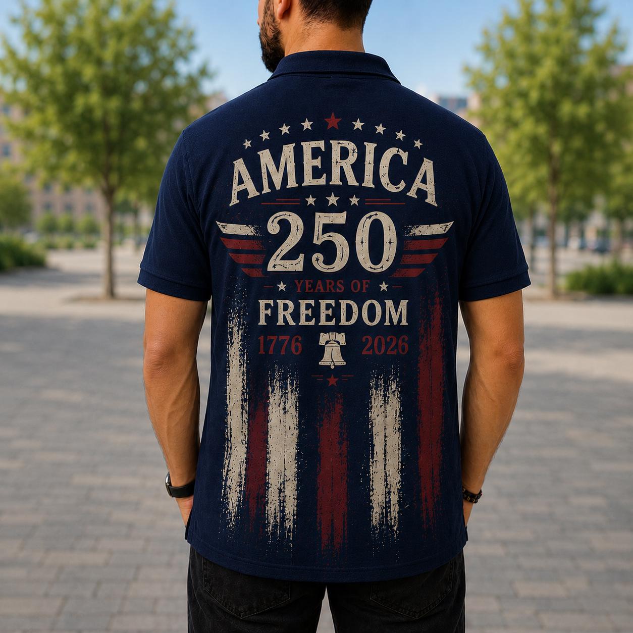 America 250 Years Of Freedom Polo Shirt Patriotic USA Polo Shirt July 4 Outfit