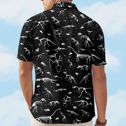 Dinosaur Species Skeleton Hawaiian Shirt for Men Women Youth