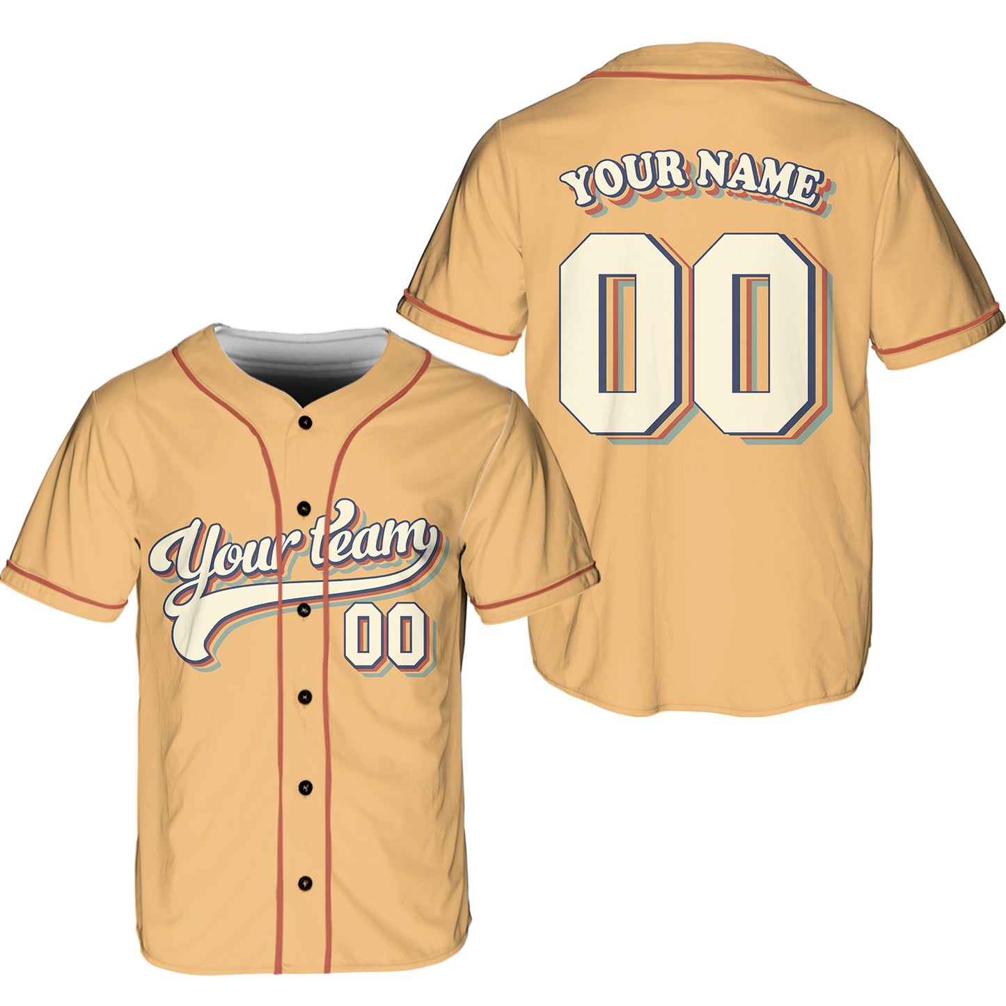 Personalized Vintage Team Name And Number Baseball Jersey