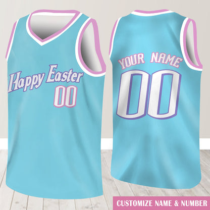 Custom Happy Easter Basketball Jersey Team Name & Number