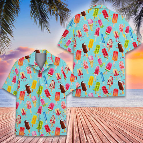 Ice Cream Popsicle Hawaiian Shirt Men Women Youth, Colorful Summer Aloha Shirt with Ice Cream Print
