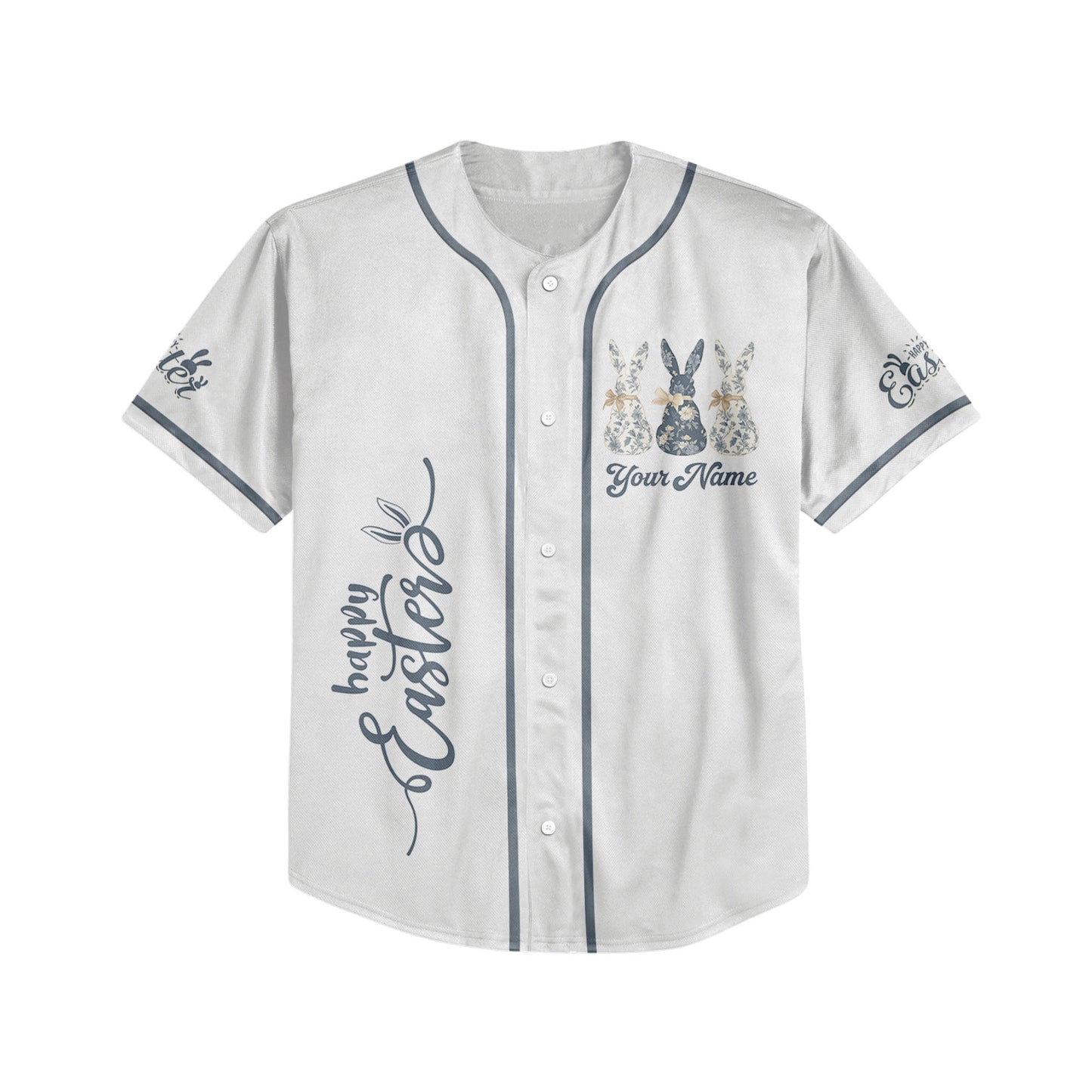Custom Easter 3 Little Bunny Baseball Jersey