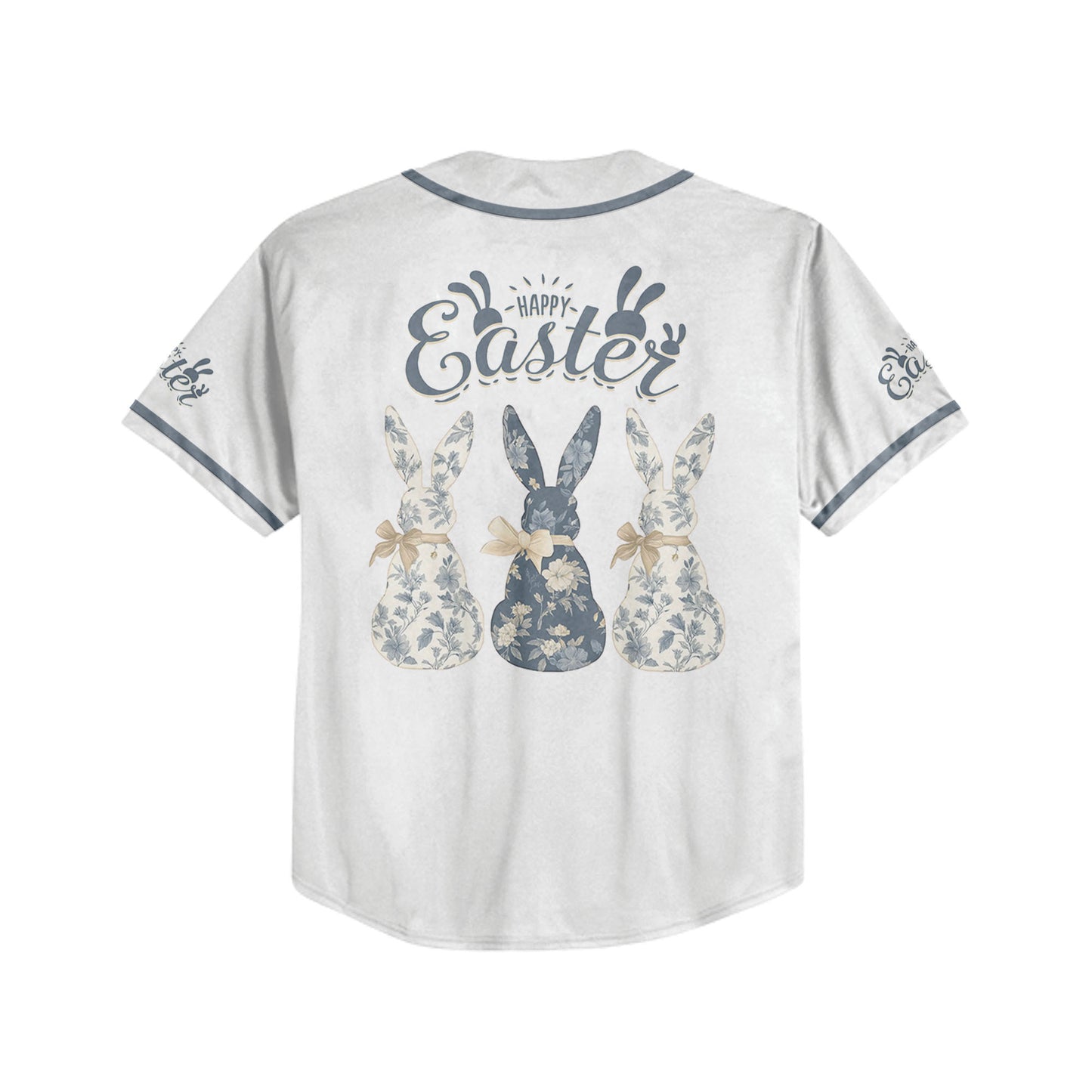 Custom Easter 3 Little Bunny Baseball Jersey
