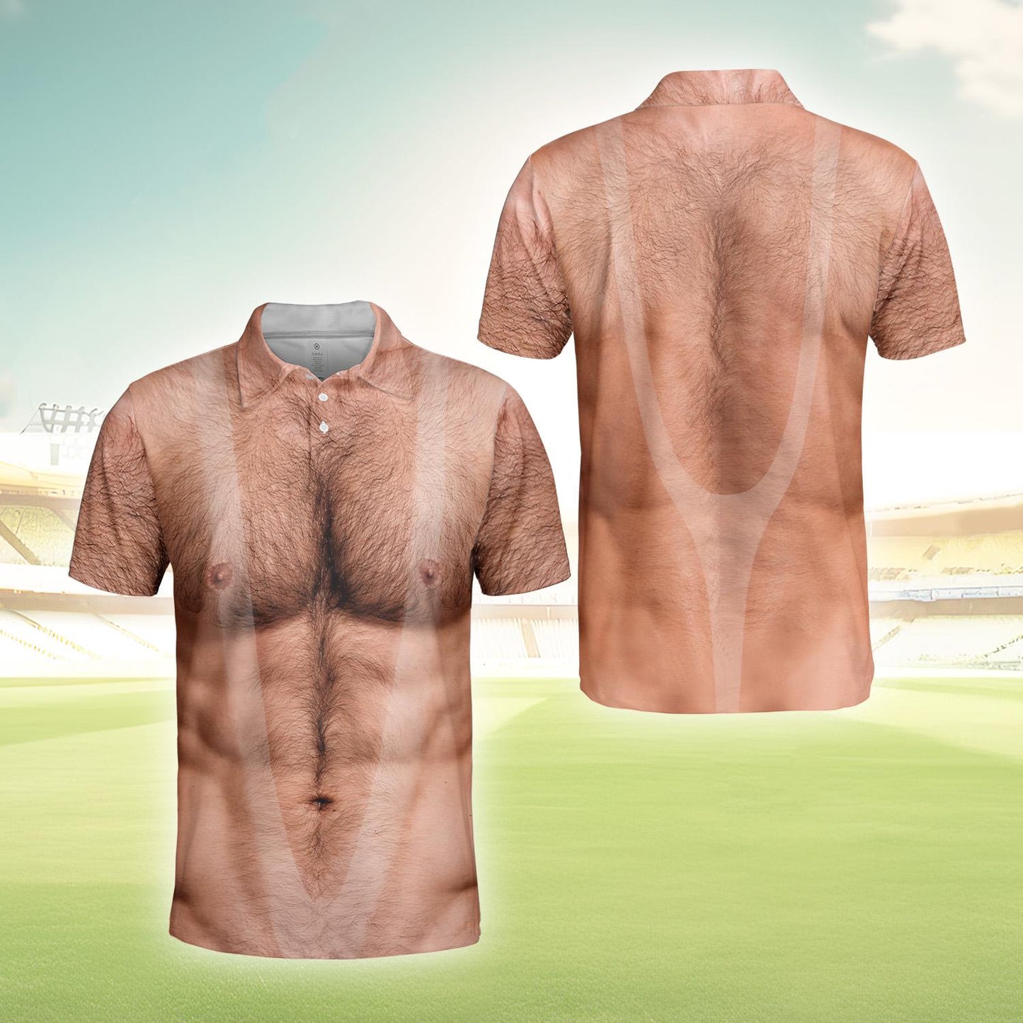 Dad Bod Illusion Novelty Beer Belly Polo Shirt