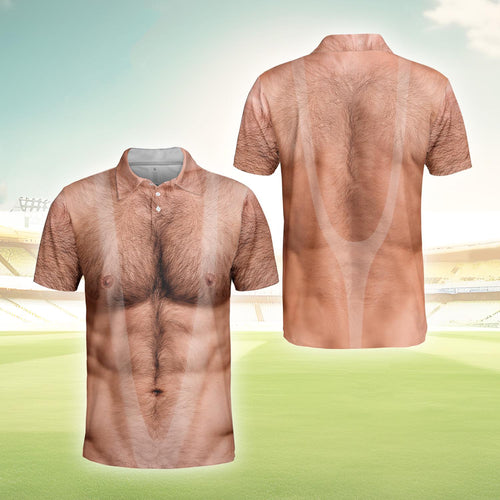 Dad Bod Illusion Novelty Beer Belly Polo Shirt