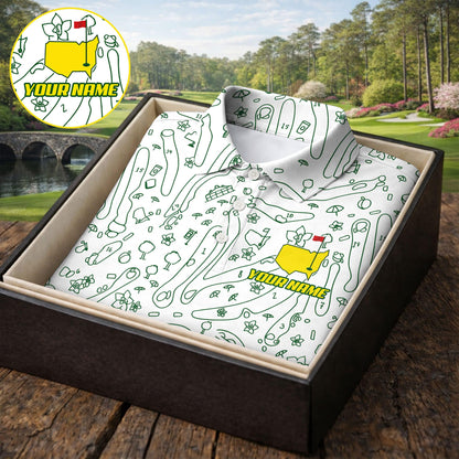 Masters Golf Polo Shirt, Augusta Golf Shirt, Custom Name Golf Polo,
