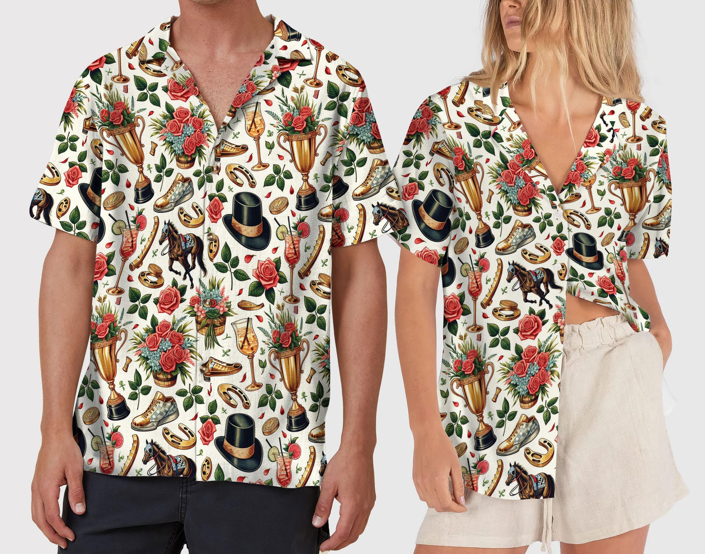 Vintage Derby Hawaiian Shirt, Derby Aloha Shirt