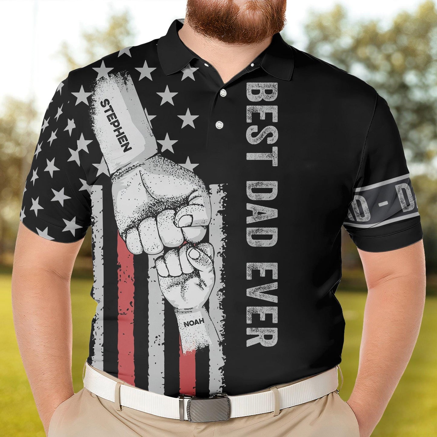 Best Dad Ever Personalized Polo Shirt, Father's Day Gift for Dad
