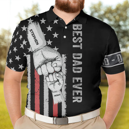 Best Dad Ever Personalized Polo Shirt, Father's Day Gift for Dad