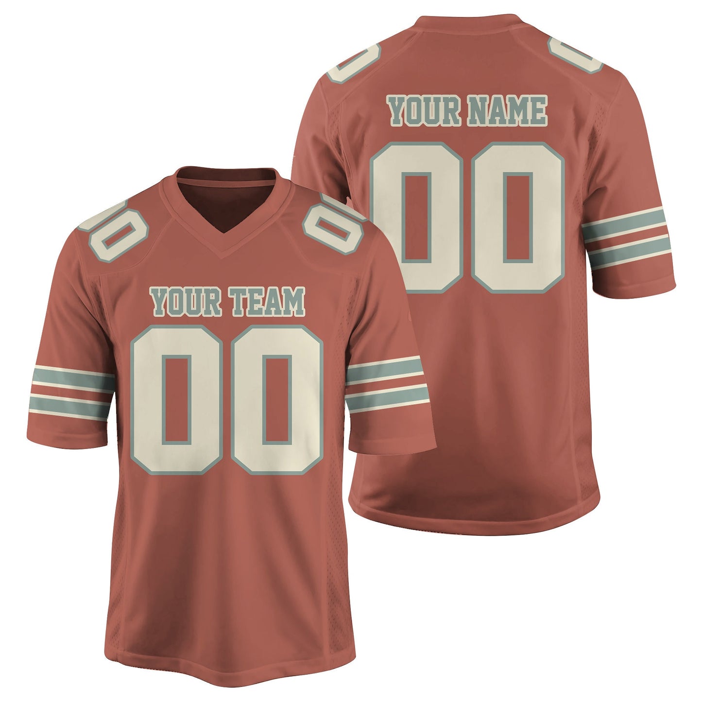 Personalized Team Name And Number Football Jersey, Custom V-neck Short Sleeve Jersey Shirt