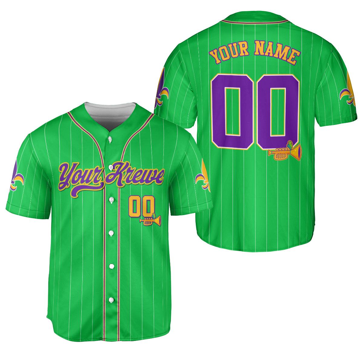 Custom Festival Mardi Gras Baseball Jersey