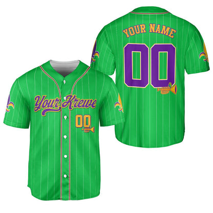 Custom Festival Mardi Gras Baseball Jersey