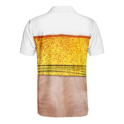 Beer Belly Polo Shirt for Men, Dad Bod Illusion Shirt, Drinking Party Polo, Summer BBQ Joke Shirt