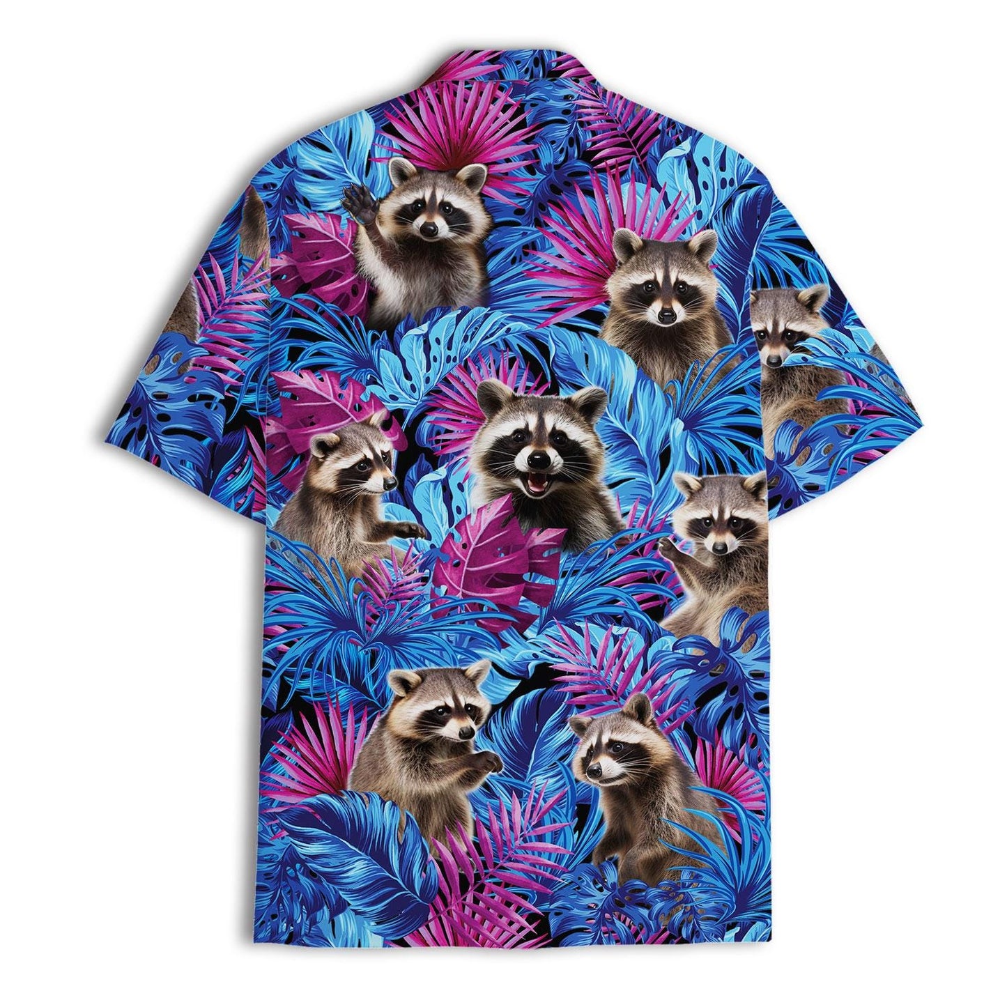 Raccoon Hawaiian Shirt - Tropical Mens Button Down