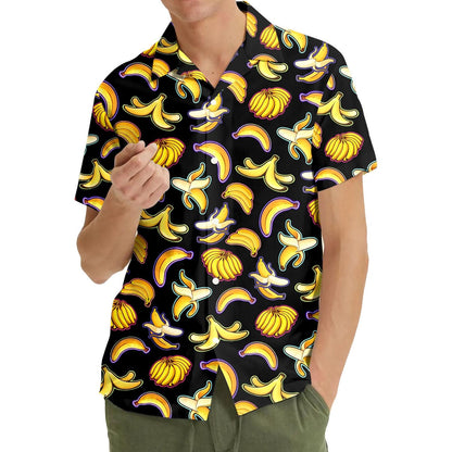 Banana Pattern Hawaiian Shirt Men Women Youth, Fruit Print Aloha Shirt