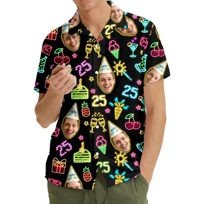Personalized Birthday Hawaiian Shirt with Face, Custom Shirt with Photo